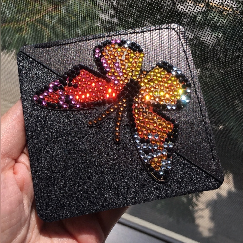 Diamond Art Butterfly Corner Bookmark, Colorful, Bling (ORANGE/YELLOW/BLACK)